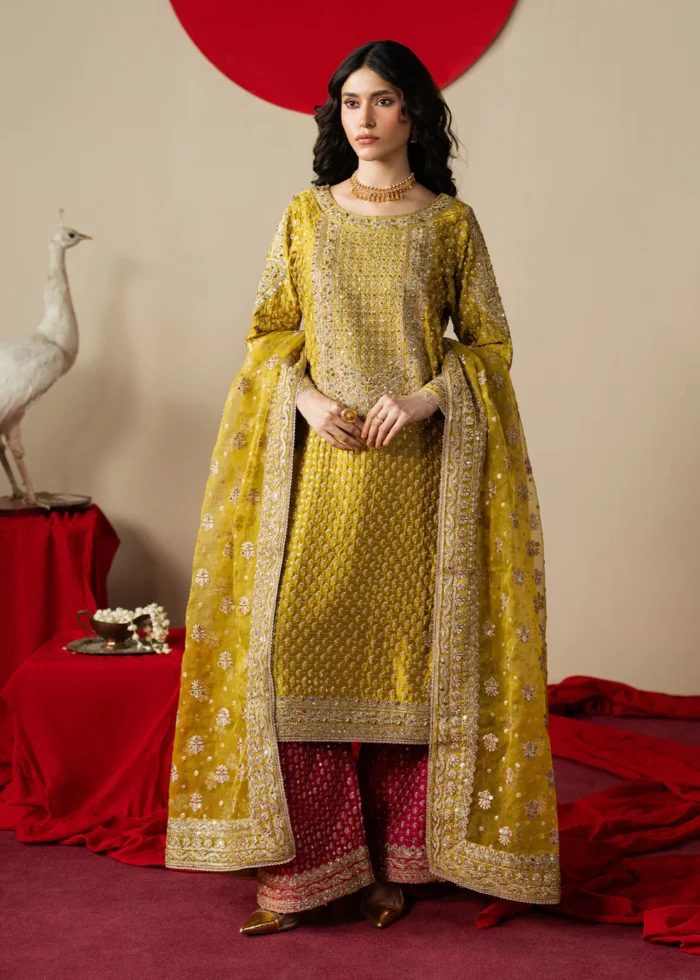 Haseens Official | 3 Piece Embroidered Straight kurta -  Zarqam| Ready To Wear - Image 8