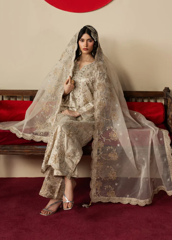 Haseens Official | 3 Piece Embroidered Straight kurta -  Gulzaib | Ready To Wear - Image 5