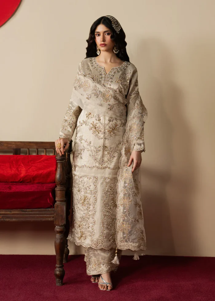 Haseens Official | 3 Piece Embroidered Straight kurta -  Gulzaib | Ready To Wear - Image 6