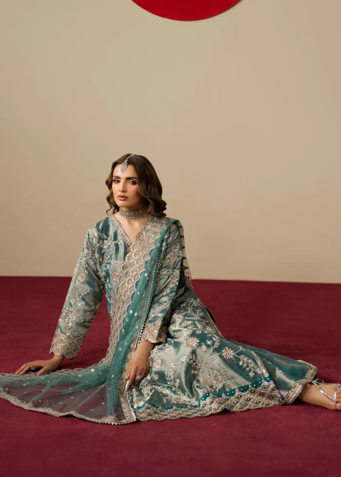 Haseens Official | 3 Piece Embroidered Straight kurta -  Aroha | Ready To Wear - Image 4