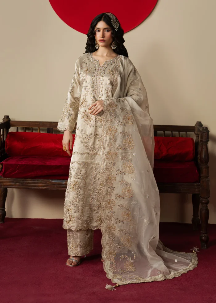 Haseens Official | 3 Piece Embroidered Straight kurta -  Gulzaib | Ready To Wear - Image 7