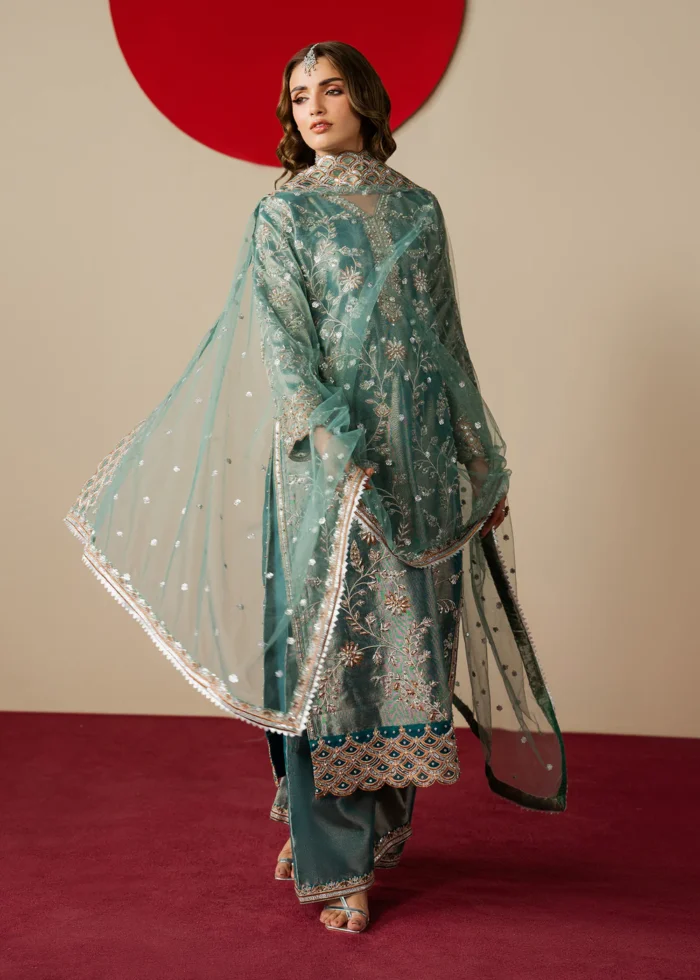 Haseens Official | 3 Piece Embroidered Straight kurta -  Aroha | Ready To Wear - Image 5