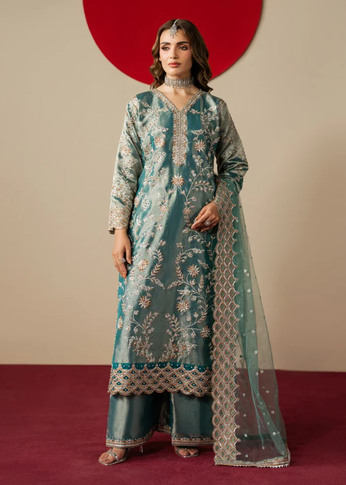 Haseens Official | 3 Piece Embroidered Straight kurta -  Aroha | Ready To Wear - Image 6