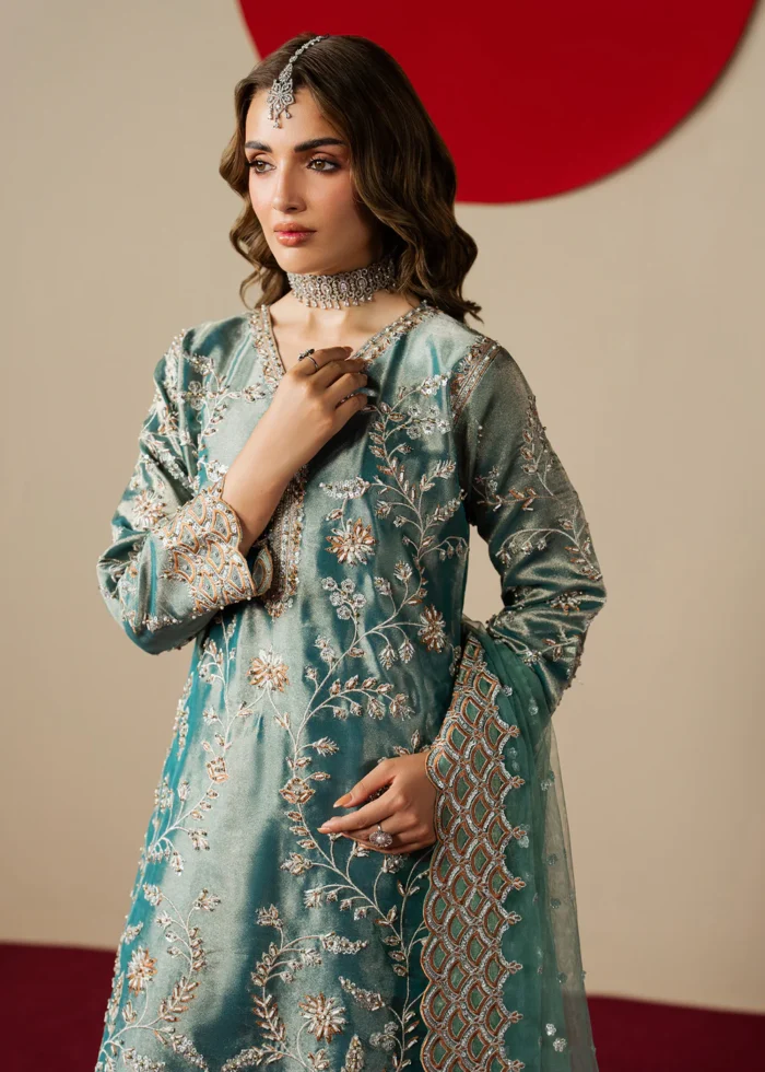 Haseens Official | 3 Piece Embroidered Straight kurta -  Aroha | Ready To Wear - Image 7