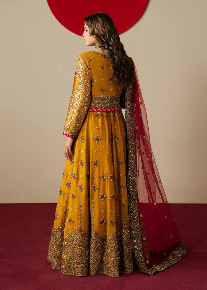 Haseens Official | 3 Piece Embroidered Flared lehenga  -  Mehrun | Ready To Wear - Image 6