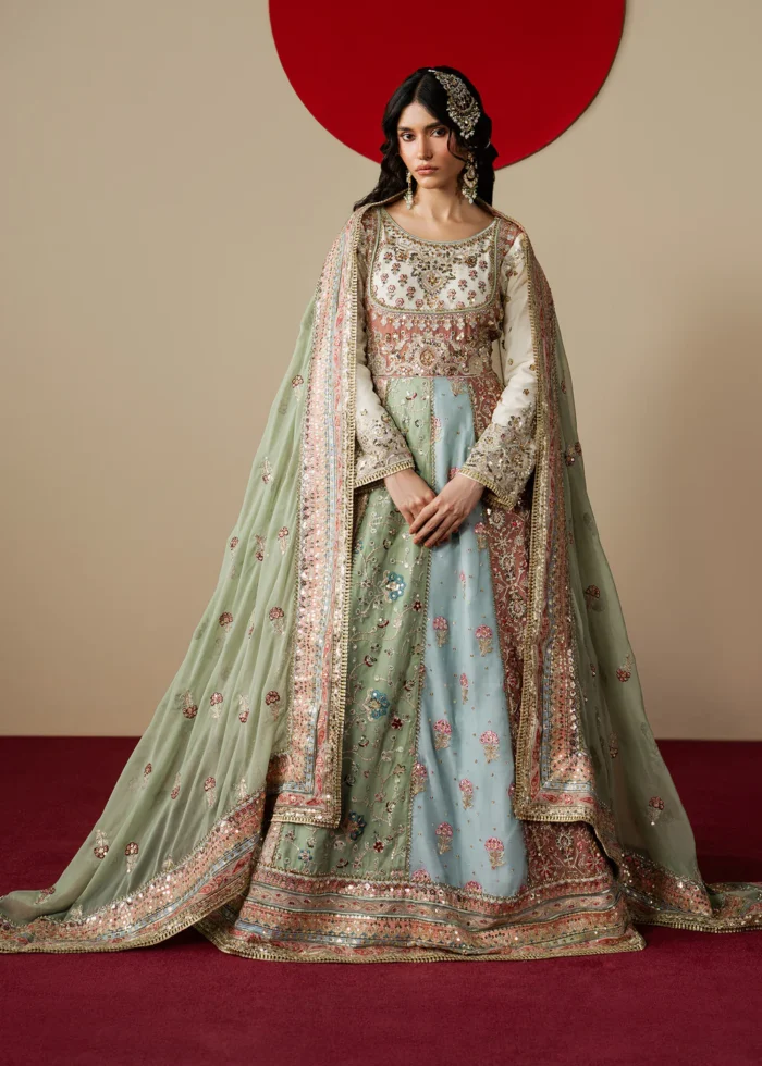 Haseens Official | 3 Piece Embroidered Flared maxi  - Shahzadi| Ready To Wear - Image 2
