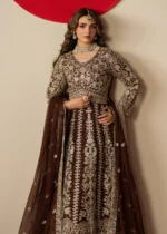 Haseens Official | 3 Piece Embroidered Flared maxi  - Afsheen | Ready To Wear - Image 4
