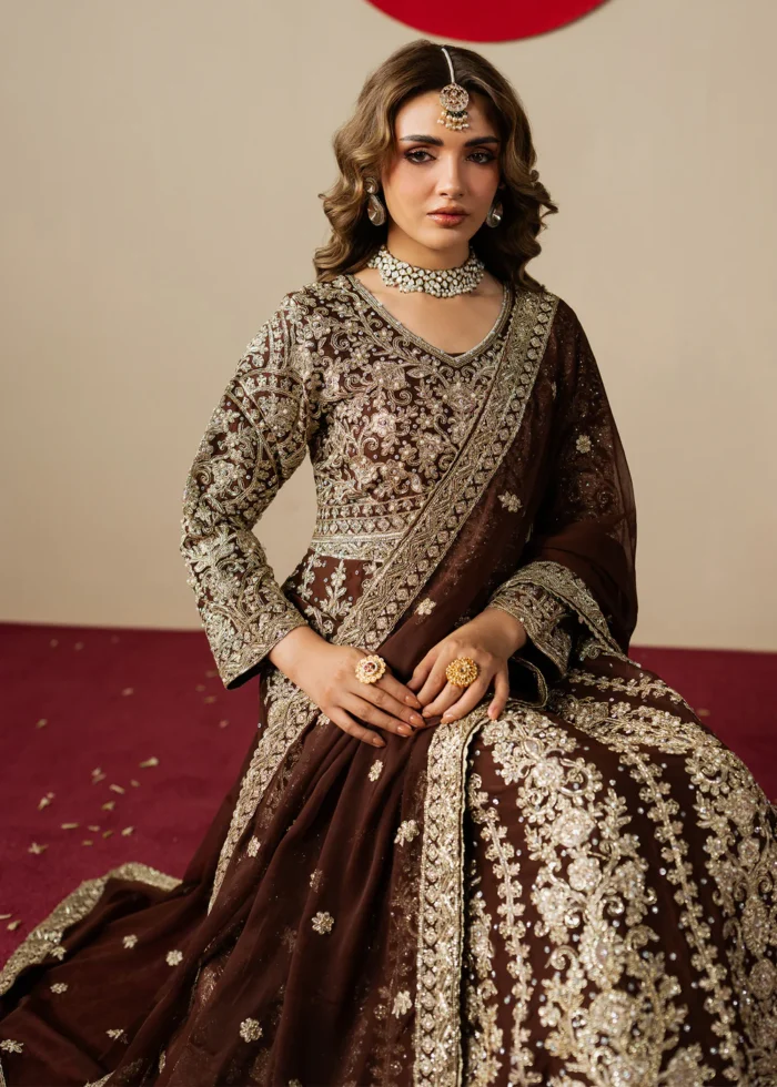 Haseens Official | 3 Piece Embroidered Flared maxi  - Afsheen | Ready To Wear - Image 7