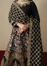 Haseens Official | 3 Piece Embroidered Flared maxi  - Gulrang | Ready To Wear - Image 7