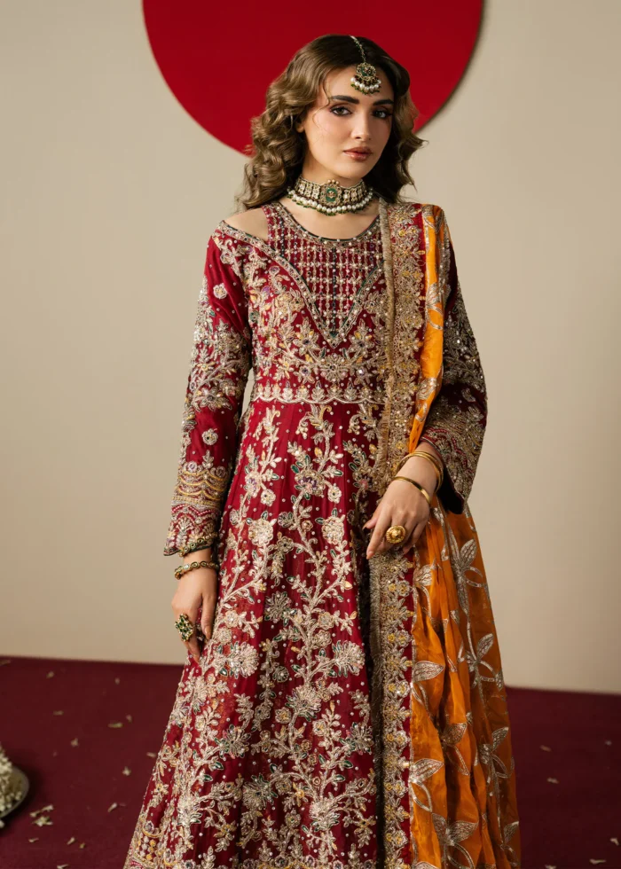 Haseens Official | 3 Piece Embroidered Anarkali maxi  - Naazish  | Ready To Wear - Image 5