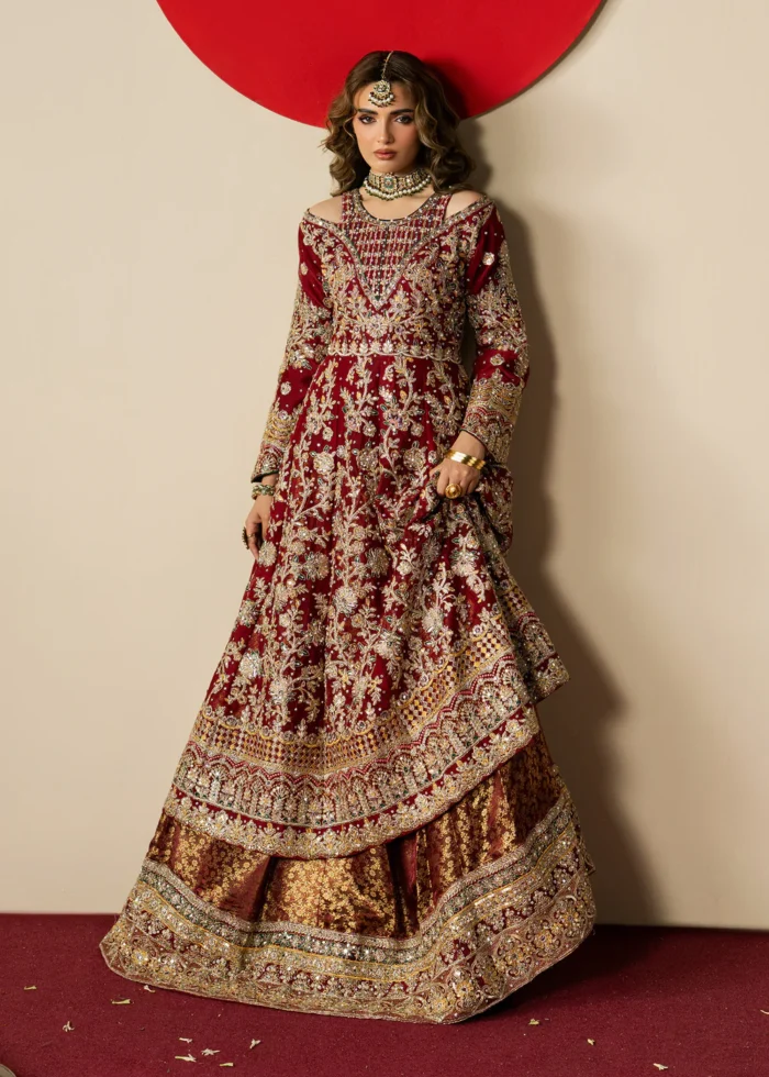 Haseens Official | 3 Piece Embroidered Anarkali maxi  - Naazish  | Ready To Wear - Image 6