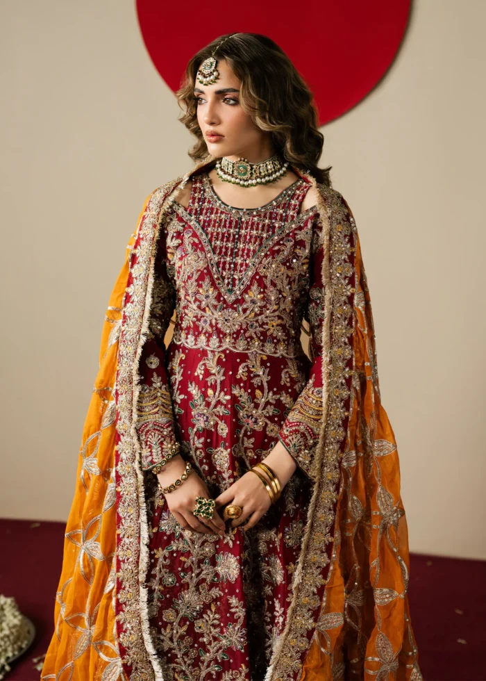 Haseens Official | 3 Piece Embroidered Anarkali maxi  - Naazish  | Ready To Wear - Image 7