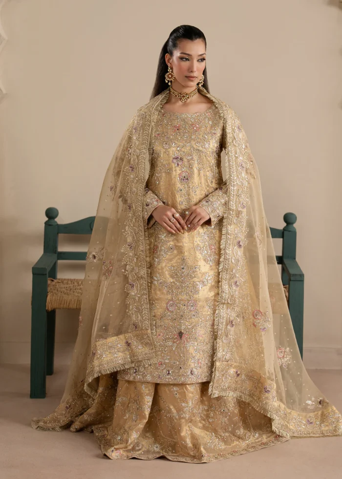 Haseens Official | 3 Piece Embroidered Straight kurta - Mahin  | Ready To Wear - Image 3