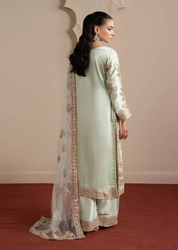 Haseens Official | 3 Piece Embroidered Straight cut kurta- Faha | Ready To Wear - Image 2