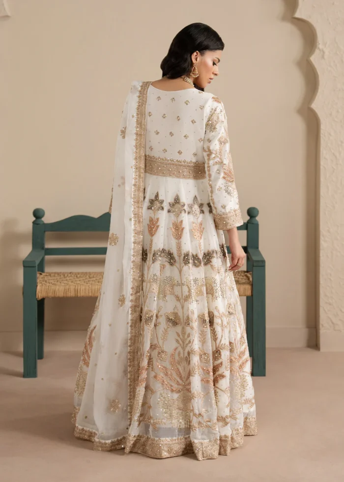 Haseens Official | 3 Piece Embroidered Flared maxi - Nooristaan | Ready To Wear - Image 3