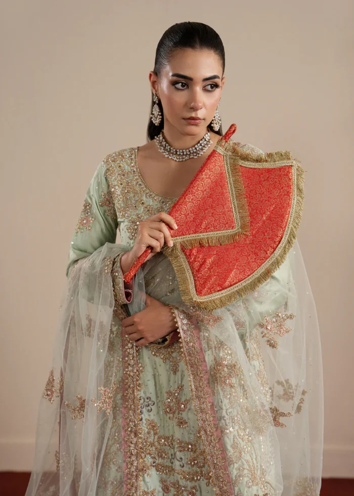 Haseens Official | 3 Piece Embroidered Straight cut kurta- Faha | Ready To Wear - Image 4