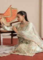 Haseens Official | 3 Piece Embroidered Straight cut kurta- Faha | Ready To Wear - Image 5