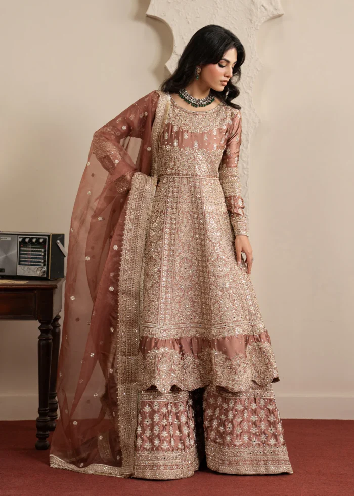 Haseens Official | 3 Piece Embroidered Flared pishwas - Mansa | Ready To Wear - Image 5