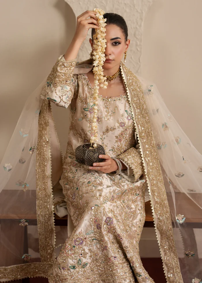 Haseens Official | 3 Piece Embroidered 	Straight kurta - Pariha | Ready To Wear - Image 4