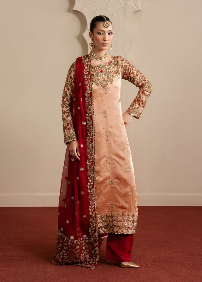 Haseens Official | 3 Piece Embroidered 	Straight kurta - Shaan | Ready To Wear - Image 7