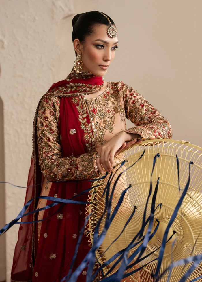 Haseens Official | 3 Piece Embroidered 	Straight kurta - Shaan | Ready To Wear - Image 5
