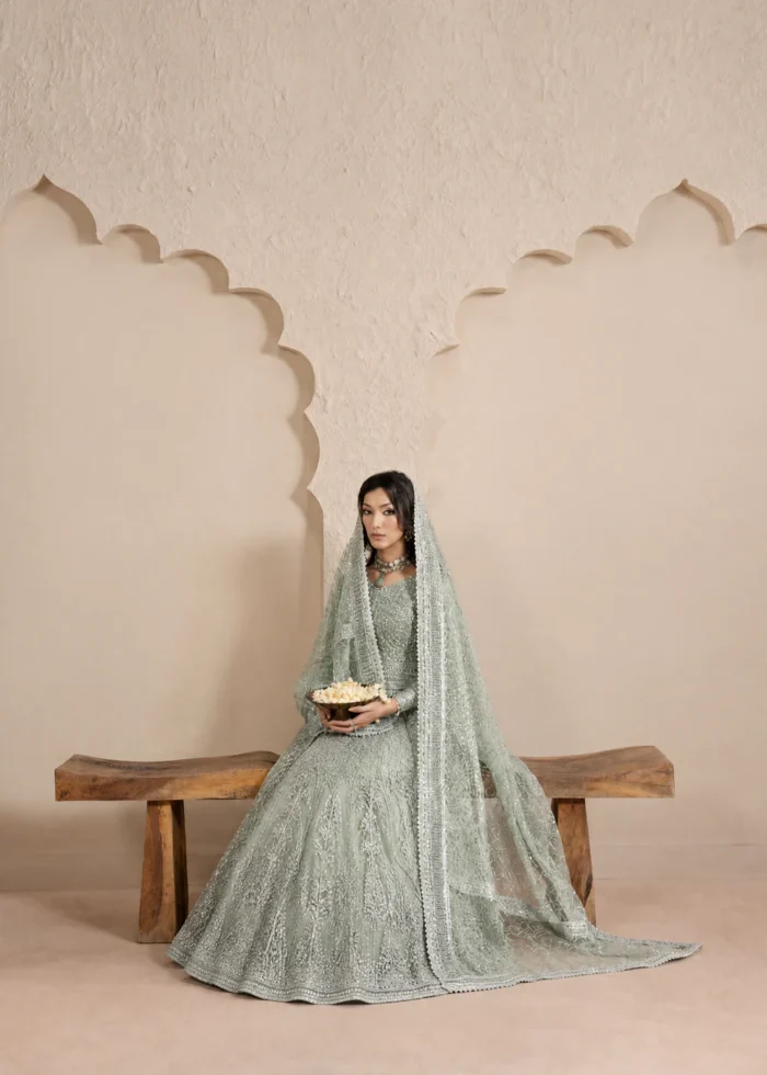 Haseens Official | 3 Piece Embroidered 	Flared lehenga - Nada | Ready To Wear - Image 4
