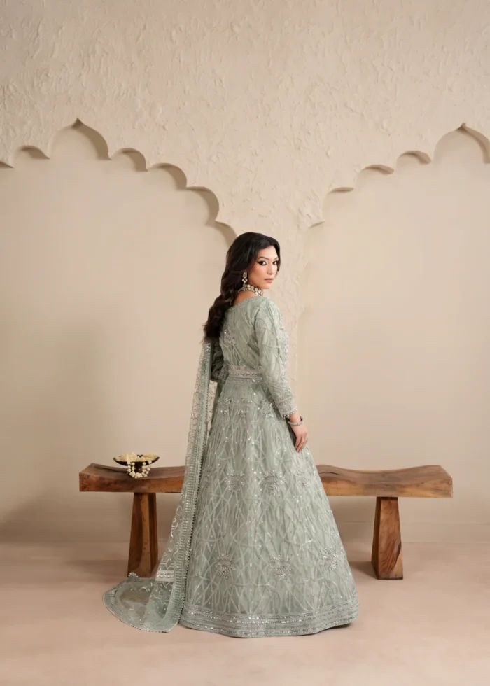 Haseens Official | 3 Piece Embroidered 	Flared lehenga - Nada | Ready To Wear - Image 3