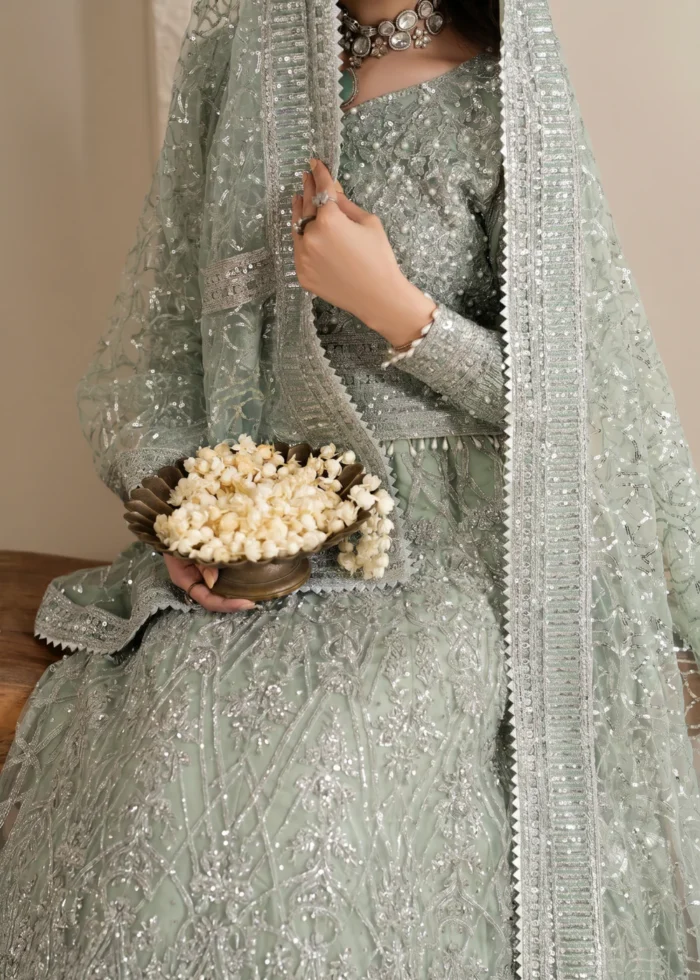 Haseens Official | 3 Piece Embroidered 	Flared lehenga - Nada | Ready To Wear - Image 2