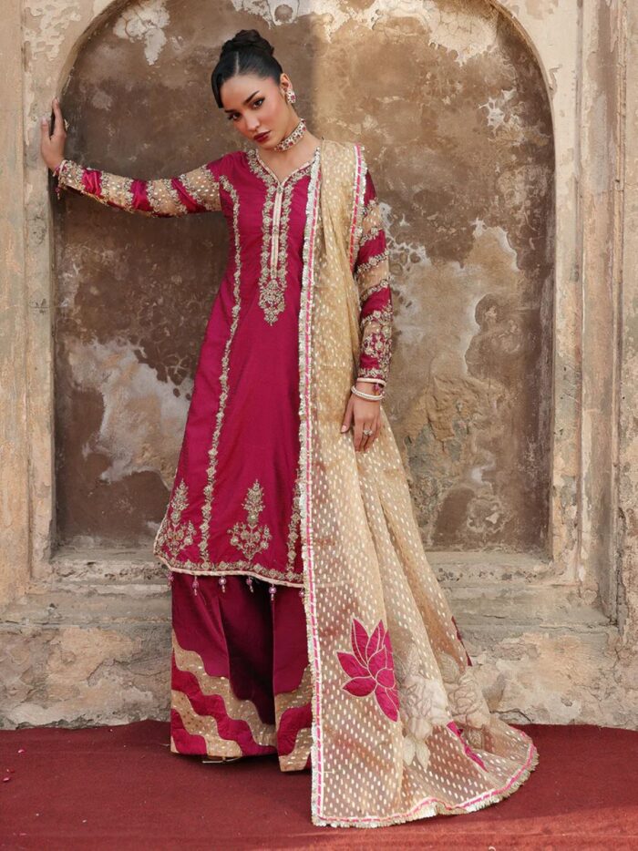 Ally's Official | 3 Piece Luxury raw silk shirt embroidered  |AL-4259 Rut | Ready To Wear - Image 5
