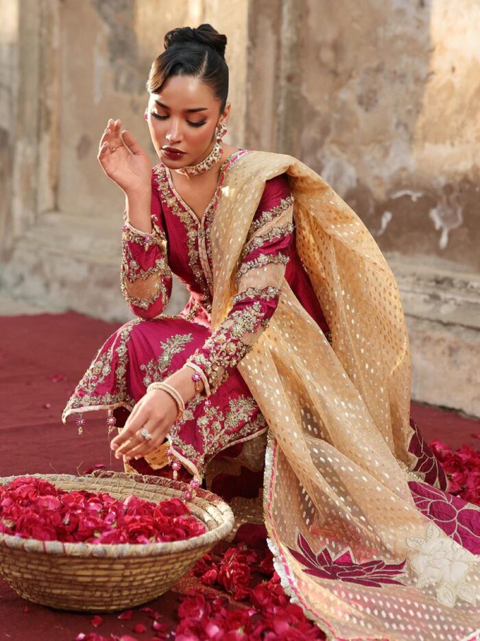 Ally's Official | 3 Piece Luxury raw silk shirt embroidered  |AL-4259 Rut | Ready To Wear - Image 6