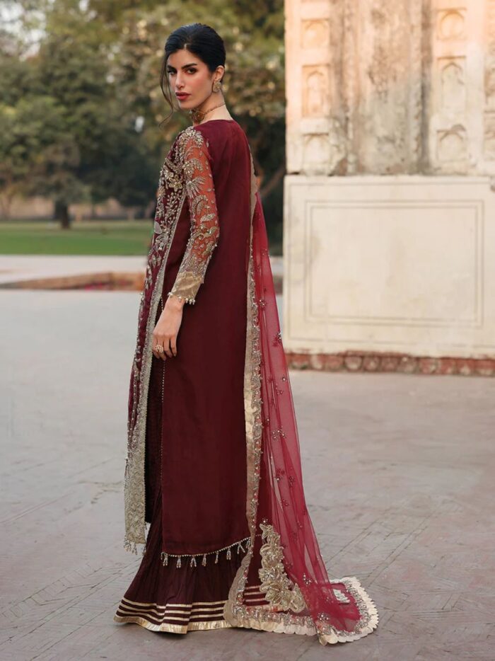 Ally's Official | 3 Piece Luxury Organza shirt embroidered  |AL-4264 Mehav | Ready To Wear - Image 5