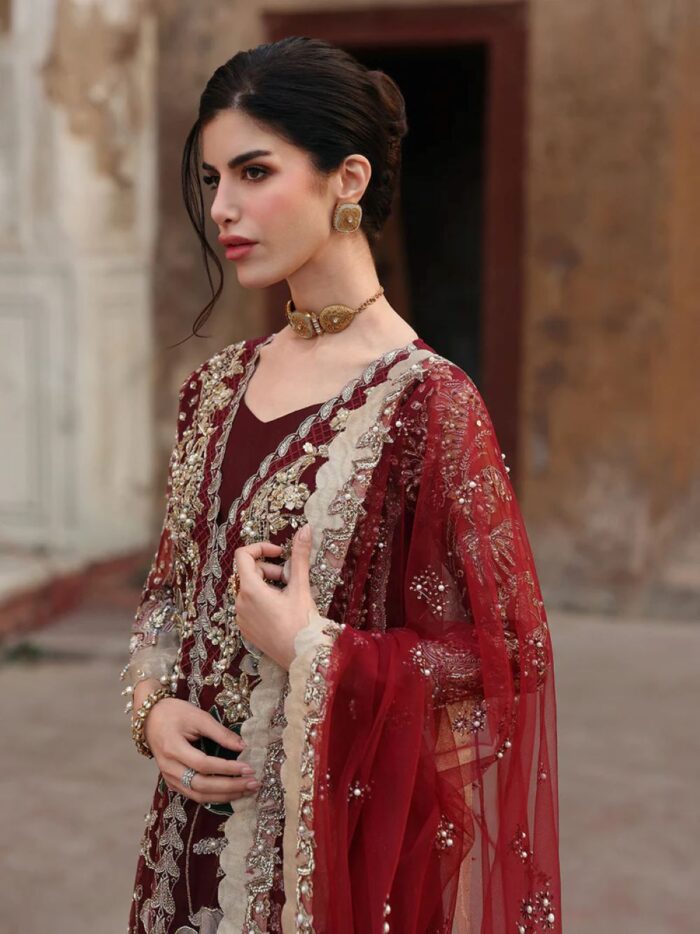 Ally's Official | 3 Piece Luxury Organza shirt embroidered  |AL-4264 Mehav | Ready To Wear - Image 6
