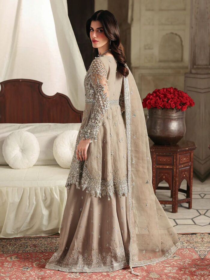 Ally's Official | 3 Piece Luxury Organza peplum embroidered  |AL-4265 Mayal | Ready To Wear - Image 7