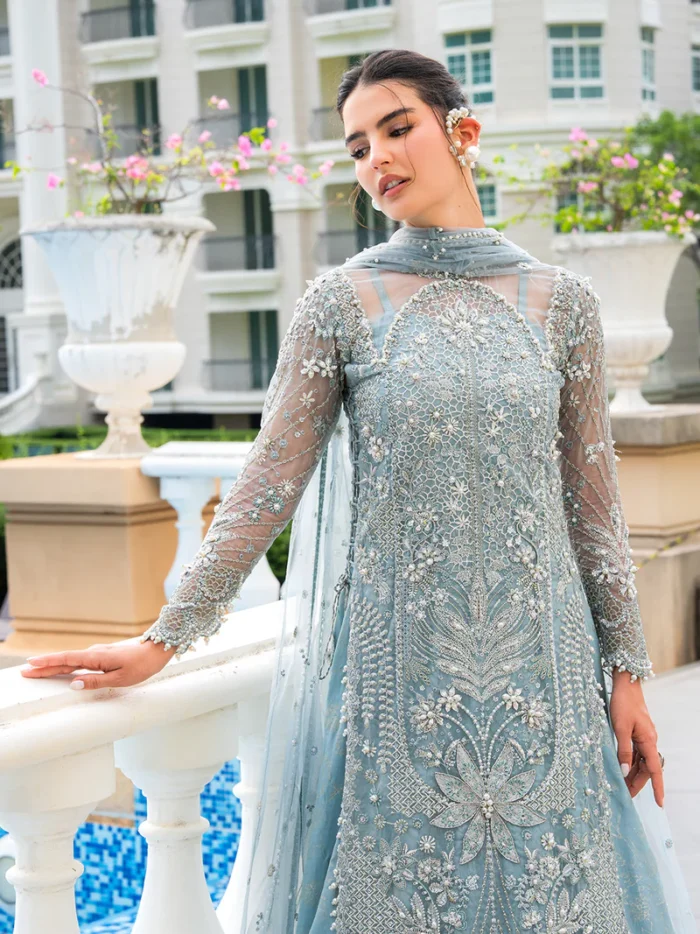 Ally's Official | 3 Piece Luxury organza Embroidered Suit | ARIA| Ready To Wear - Image 4
