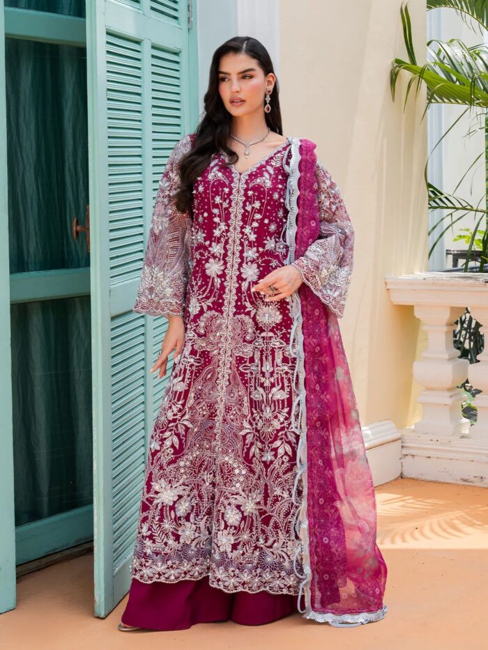 Ally's Official | 3 Piece Luxury organza Embroidered Suit | IRIS | Ready To Wear - Image 3