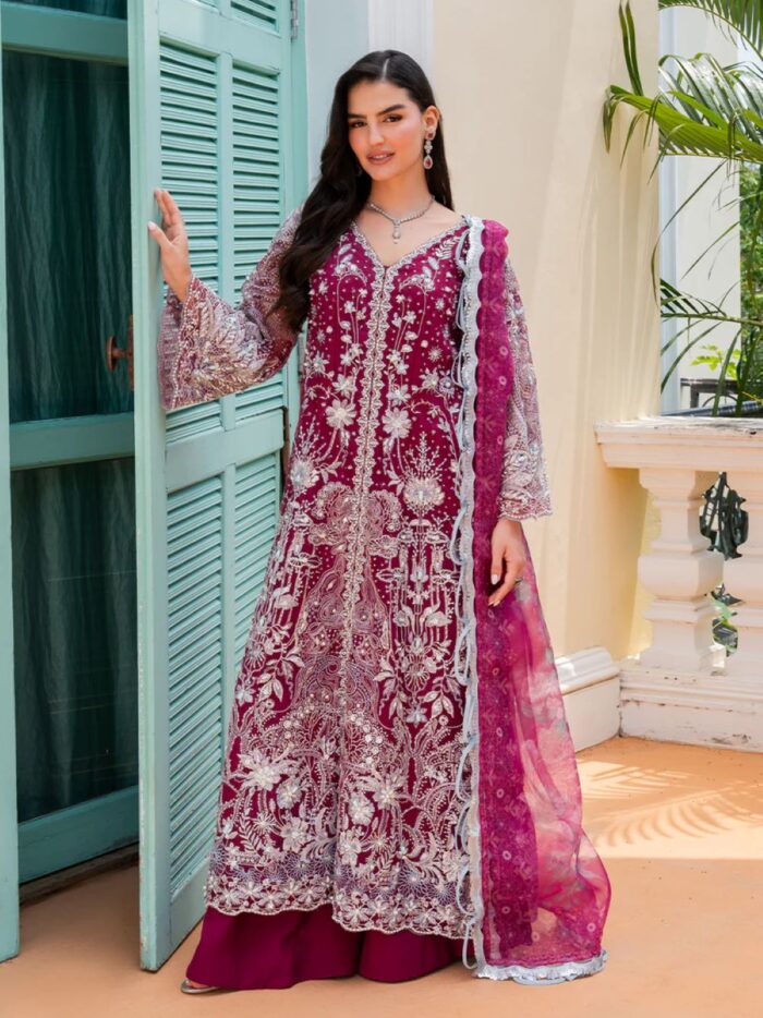 Ally's Official | 3 Piece Luxury organza Embroidered Suit | IRIS | Ready To Wear - Image 4