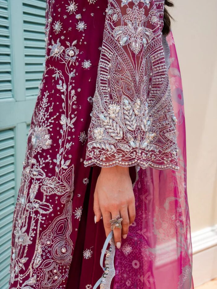 Ally's Official | 3 Piece Luxury organza Embroidered Suit | IRIS | Ready To Wear - Image 5