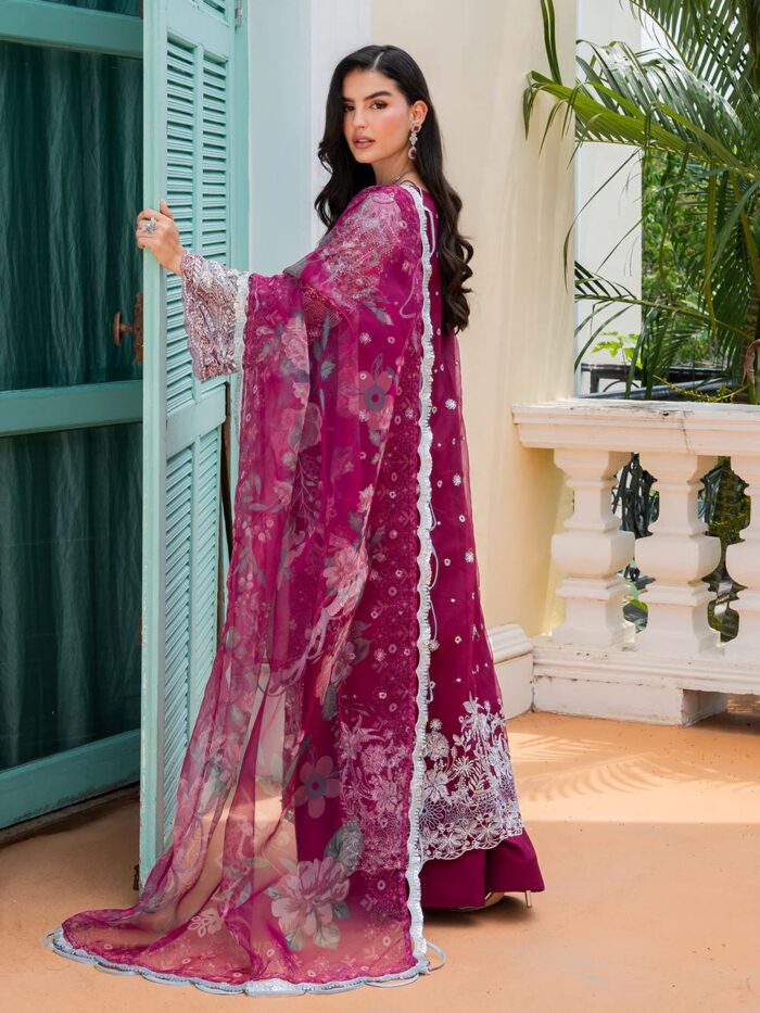 Ally's Official | 3 Piece Luxury organza Embroidered Suit | IRIS | Ready To Wear - Image 6