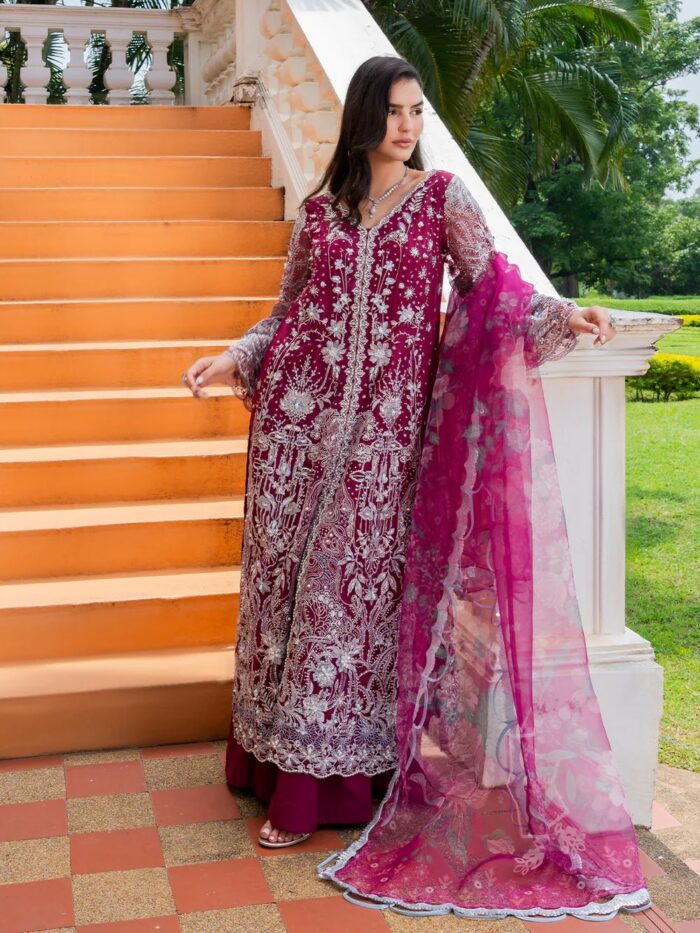 Ally's Official | 3 Piece Luxury organza Embroidered Suit | IRIS | Ready To Wear - Image 7