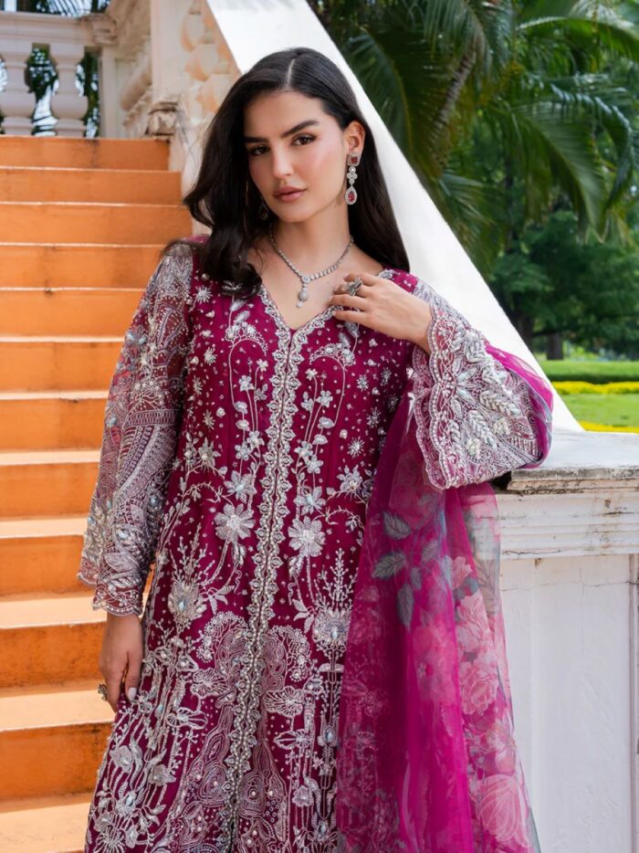 Ally's Official | 3 Piece Luxury organza Embroidered Suit | IRIS | Ready To Wear - Image 8