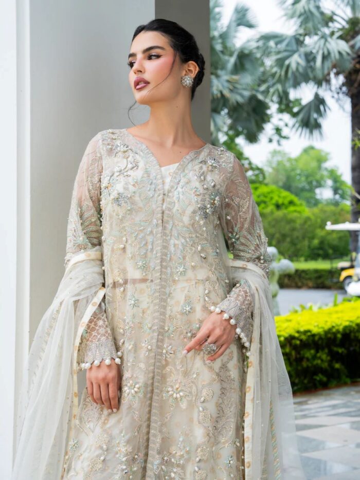 Ally's Official | 3 Piece Luxury organza Embroidered Suit | LAYA | Ready To Wear - Image 8