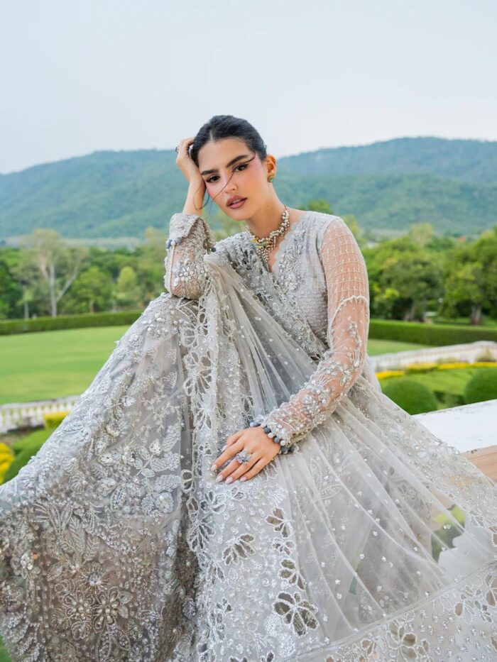 Ally's Official | 3 Piece Luxury net Embroidered Suit | MAYA | Ready To Wear - Image 8