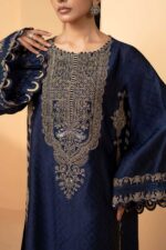 MARIA.B | 3 Piece Embroidered Self Tassel Silk Suit -MST-EF26-11-Blue | Ready To Wear - Image 4