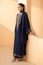 MARIA.B | 3 Piece Embroidered Self Tassel Silk Suit -MST-EF26-11-Blue | Ready To Wear - Image 7