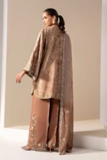 MARIA.B | 3 Piece Embroidered Silk Suit -MST-EF26-18-Brown | Ready To Wear - Image 2