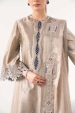 MARIA.B | 3 Piece Embroidered Self Tassel Silk Suit -MST-EF26-10-Grey | Ready To Wear - Image 4