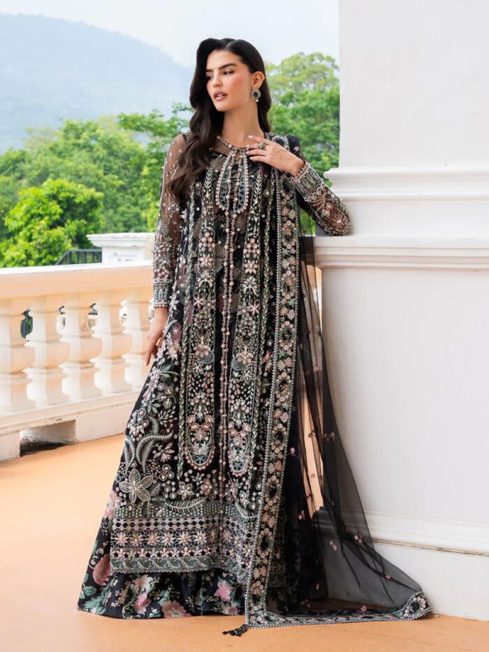 Ally's Official | 3 Piece Luxury net Embroidered Suit | NOCTURNE | Ready To Wear - Image 3