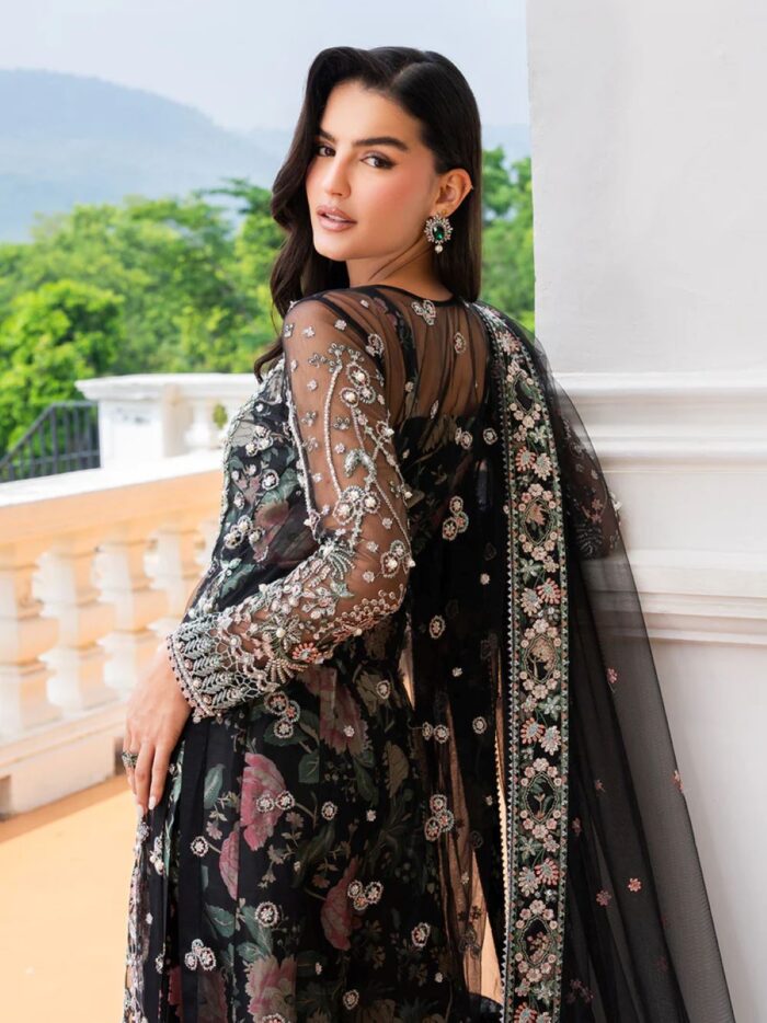Ally's Official | 3 Piece Luxury net Embroidered Suit | NOCTURNE | Ready To Wear - Image 6
