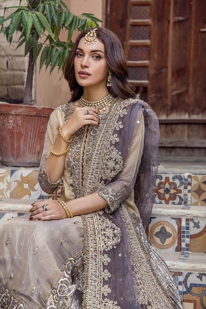 Khuda Baksh | 3 Piece Pure Resham Mesuri , Organza | P-260  | Ready To Wear - Image 7