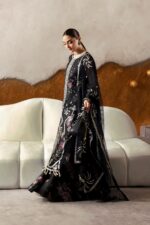Vanya | 3 Piece black net Embroidered  Net & Charmeuse - RV-09 | Ready To Wear - Image 2